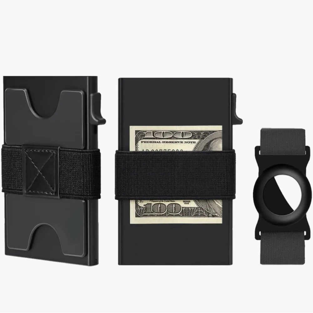 Sleek UpLook RFID Blocking Black Wallet and Band Set NEW
